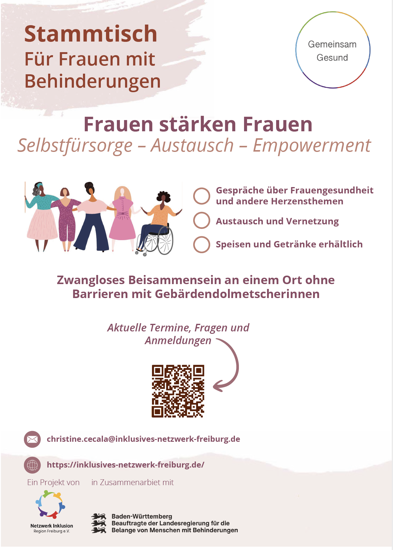 Flyer Stammtisch für Frauen mit Behinderung